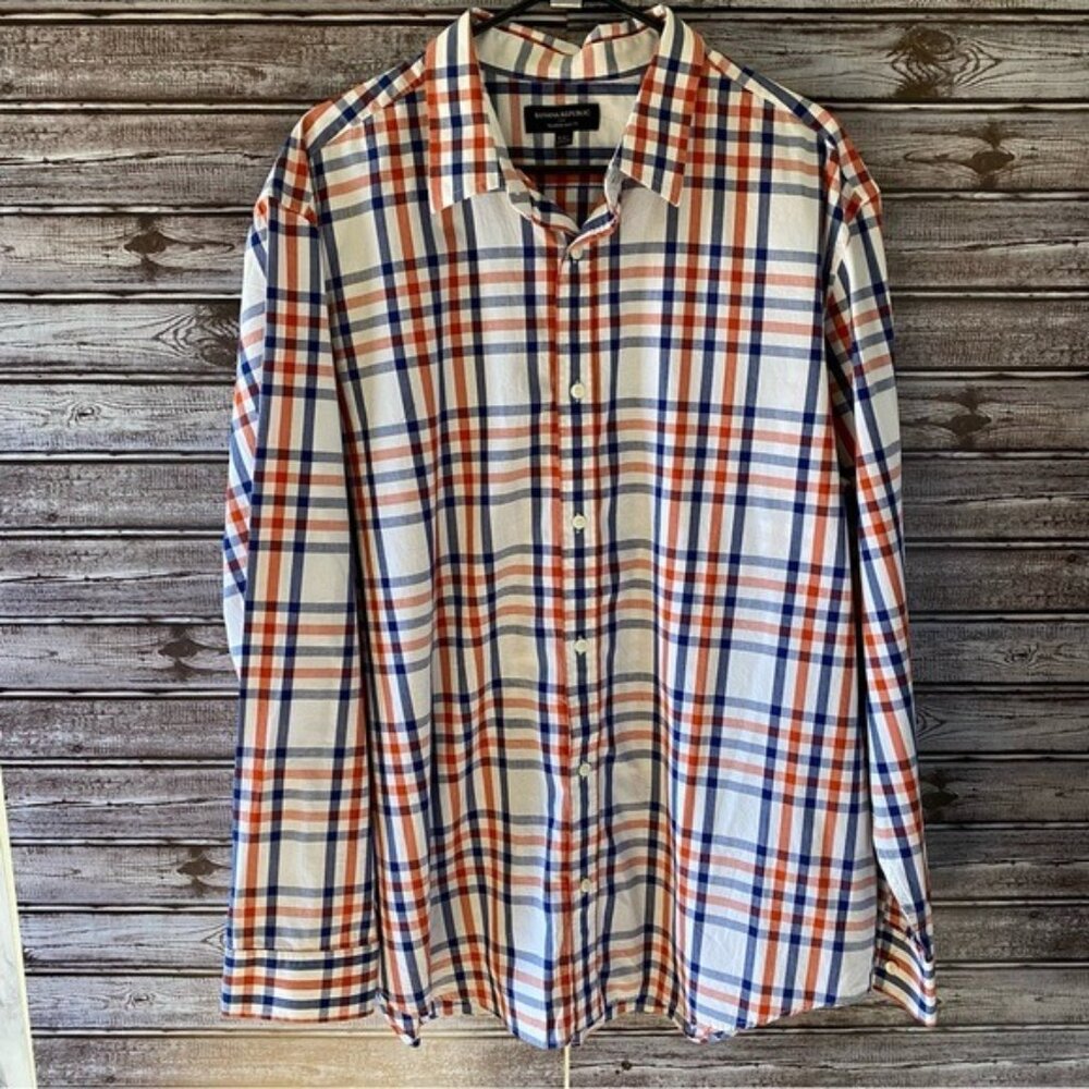 Banana Republic Men's Tailored Slim Fit Long-Sleeved Button-Down‎ Shirt Size XXL